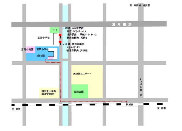 新浦安駅からの経路図