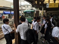 江ノ電に乗車