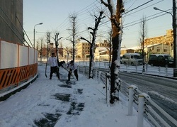 通学路の雪かき