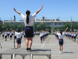全校エールを行っている写真