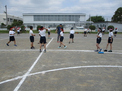 運動会の練習中