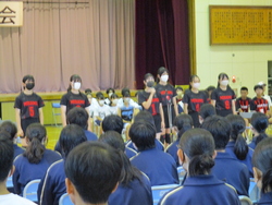女子バレーボール部の決意表明の写真