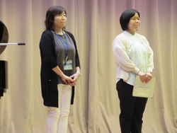 2学期に着任した教職員の紹介をしている写真
