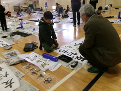 3・4年生書初め練習会水桜会01