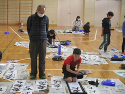 3・4年生書初め練習会水桜会06