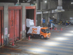 収集車の様子に時折歓声をあげたりしました