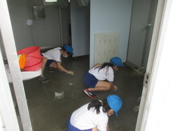 プール内はもちろん、プールサイドや側溝、更衣室やトイレの汚れを目の当たりに