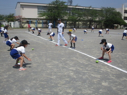 ボールを捕る運動のパートナーキャッチです