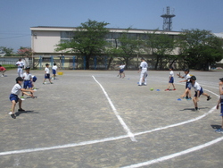 同じくボールを捕る運動のパートナーキャッチです