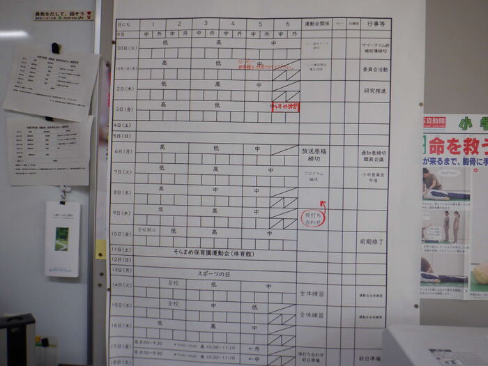 グランドの割り当て表